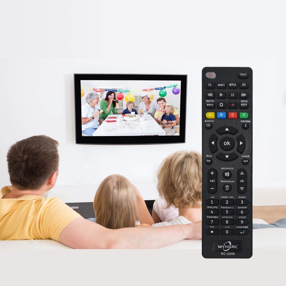 Remplacement de telecommande Universelle pour LG/Samsung/Sony/Toshiba/Sharp/Hitachi/TCL/Sanyo/Philips/Panasonic Smart TV -Configuration Facile de télévision