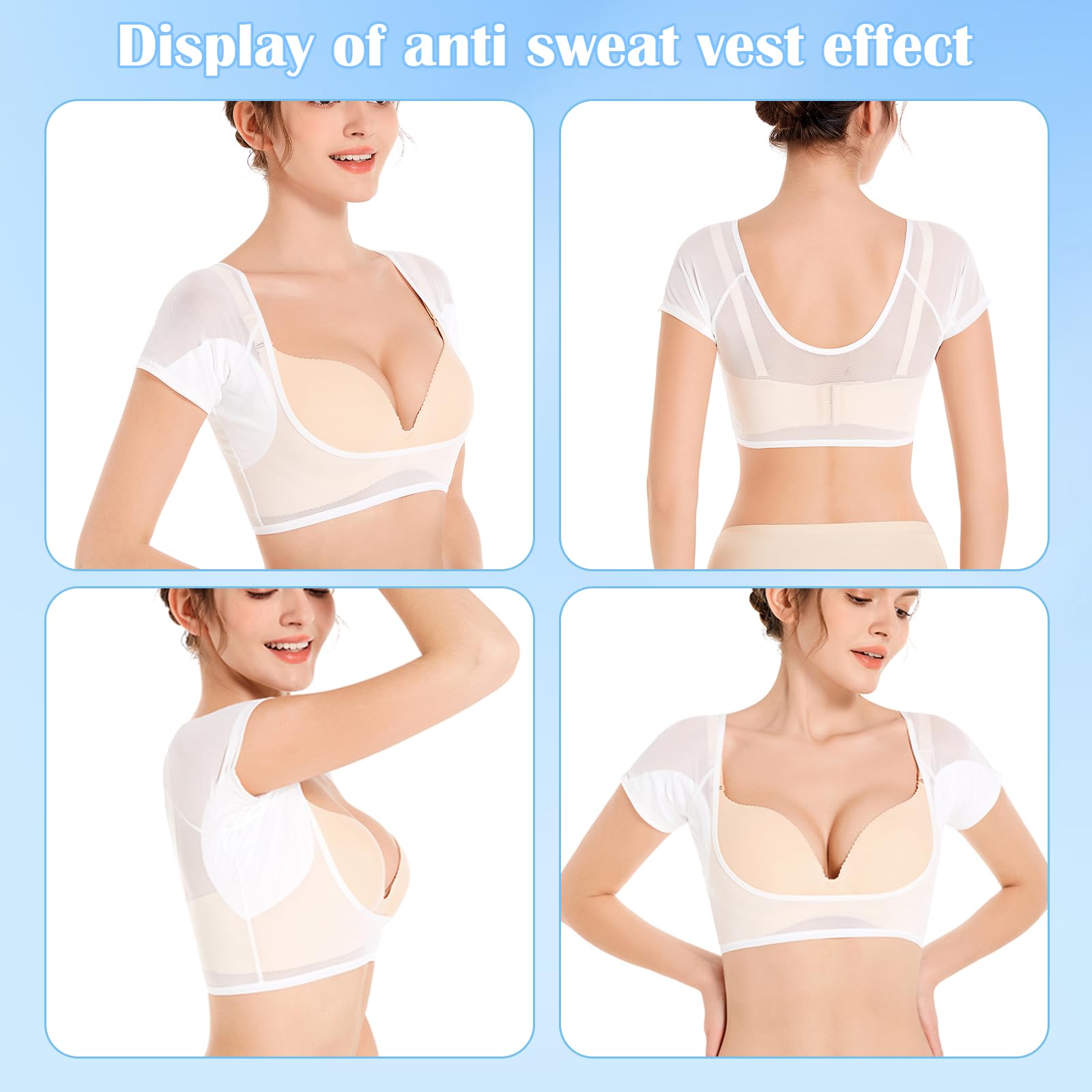 3 Unidades de Chaleco para el Sudor de Las Axilas Chaleco Transpirable para el Sudor de Las Axilas Camiseta Interior Que Absorbe el Sudor de Las Axilas Reutilizable y Lavable para Mujer