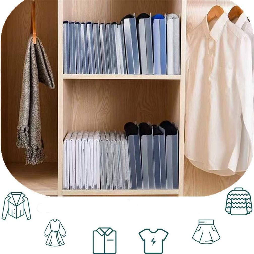 Clothes Folding Boards, 5Pcs Anti-Wrinkle Shirt Storage Organizers Box, Foldable Drawer Closet Divider, Clothes Storage Folder, Save Space and Fold Quickly for T-Shirt, Skirt, Sweaters (L)