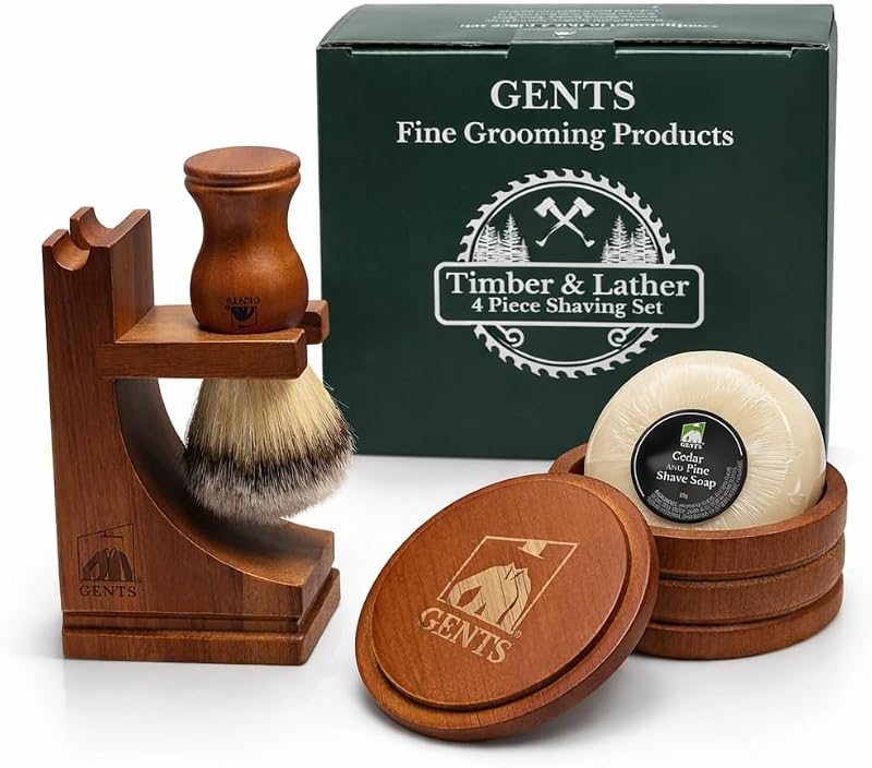 G.B.S GENTS Men's Classic Wooden Shaving Set
