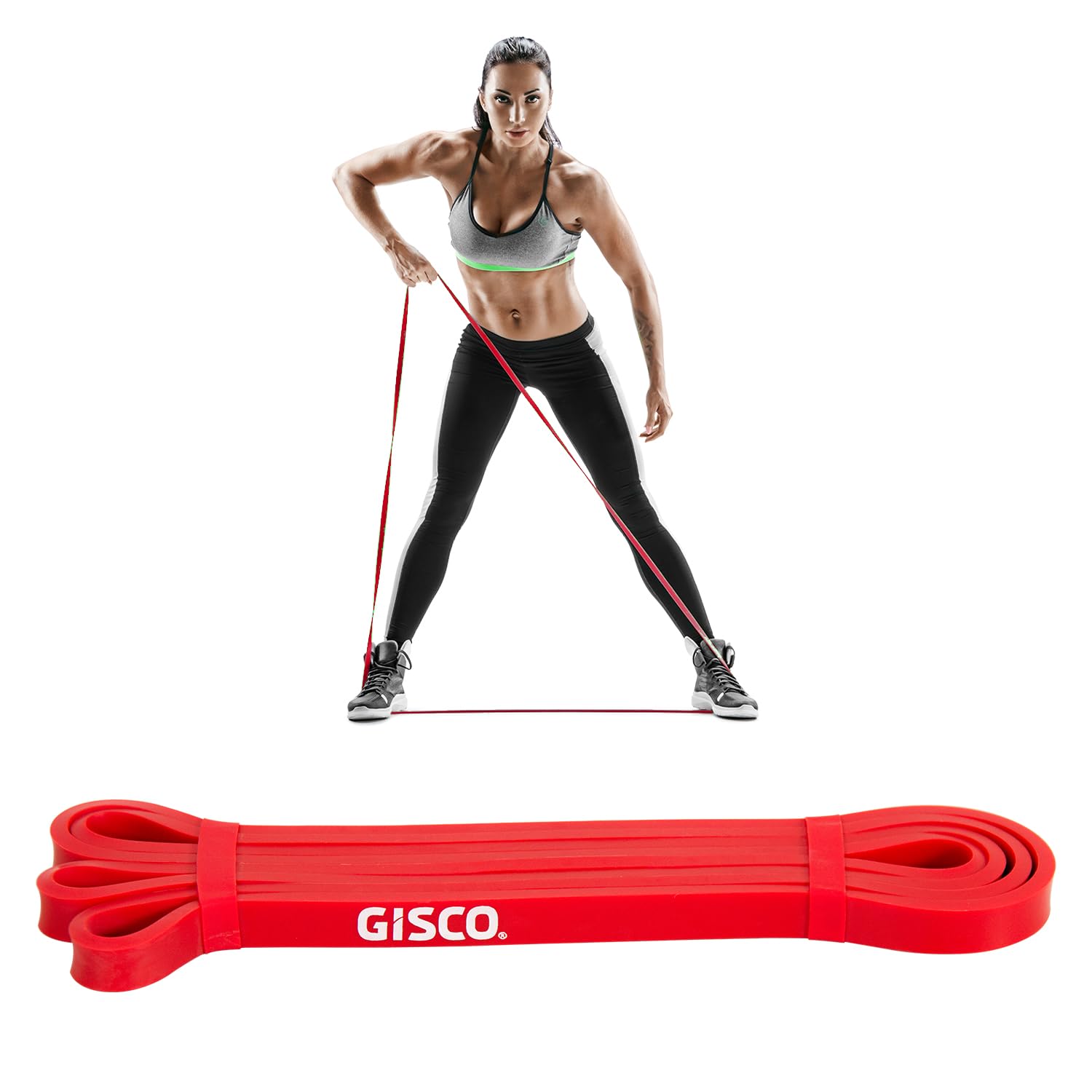 GISCO 100% Latex Heavy Resistance Band for Workout Set Exercise & Stretching Pull Up Bands for Home/Gym | Power Band for Pull Ups, Chin Ups, Stretching, Weight Loss & Powerlifting (Light [Red]) (B0CTMTCZDR) Amazon Price History, Amazon Price Tracker