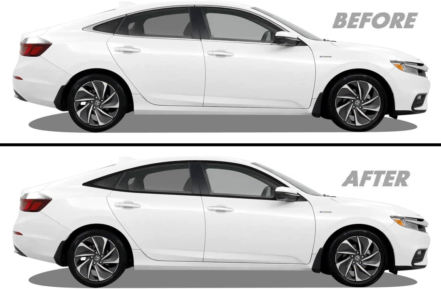 SlickMod Chrome Delete Blackout Vinyl Overlay for 2019-2022 Honda Insight Window Trim (Gloss Black)