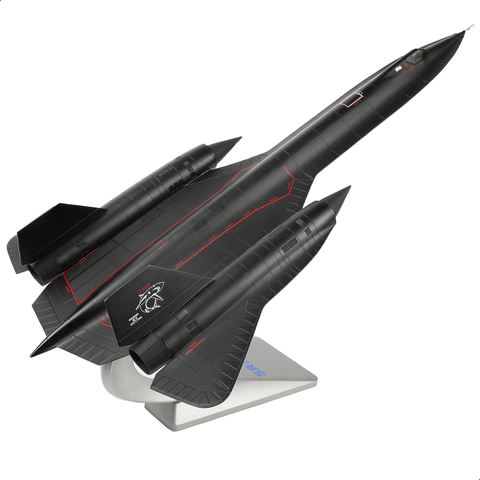 1/72 SR-71A Blackbird 17960 Metal Diecast Aircraft Model with Stand 17.7 inch Large Scale Military Aircraft Alloy Model for Adults Display Collections or Gift (Shark)