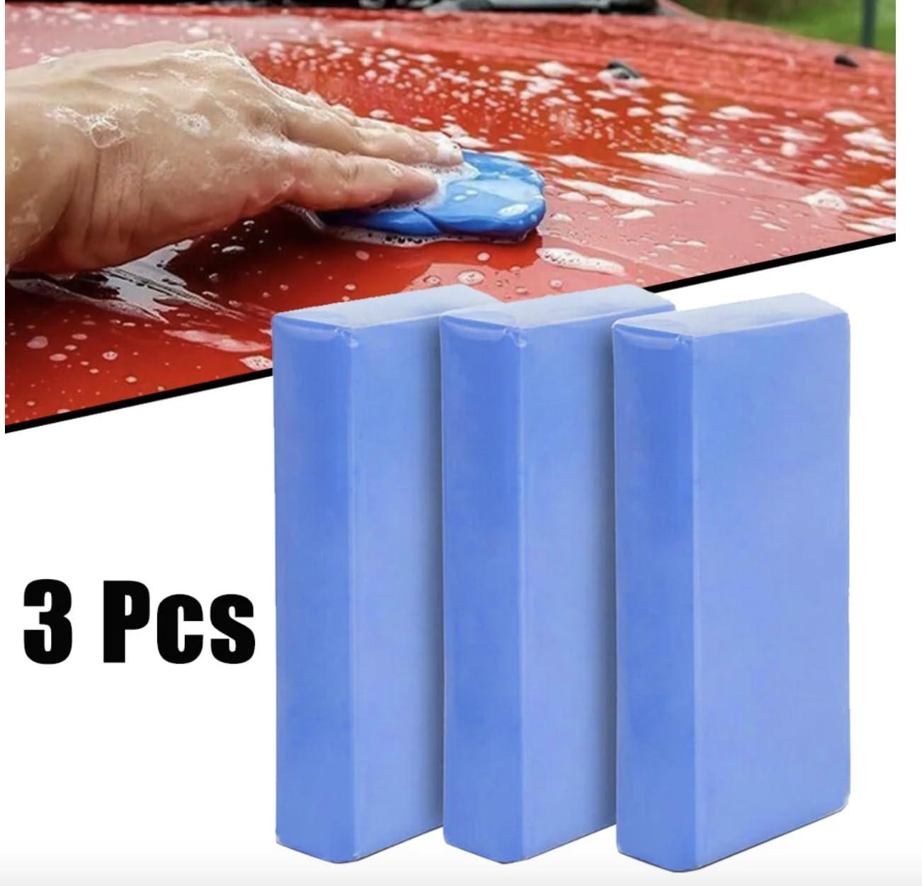 Car Clay Bar Kit - 3 Bars for Paint & Glass -2