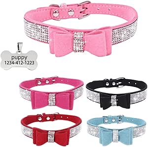 Personalised Breakaway Dog Cat Collar Bling Rhinestone Kitten