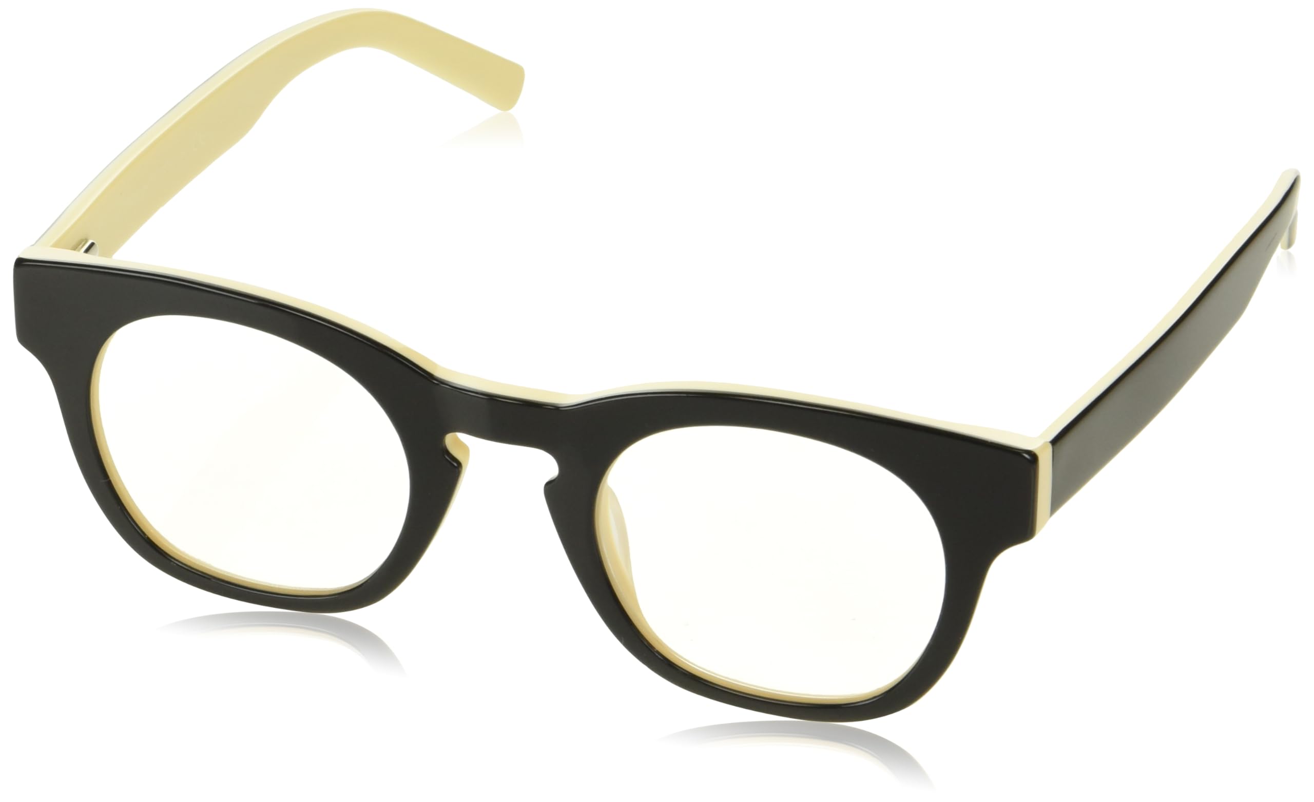 A.J. Morgan EyewearCoronation-Optical Quality Readers Square Reading Glasses, Black/Cream, 47mm + 1.75