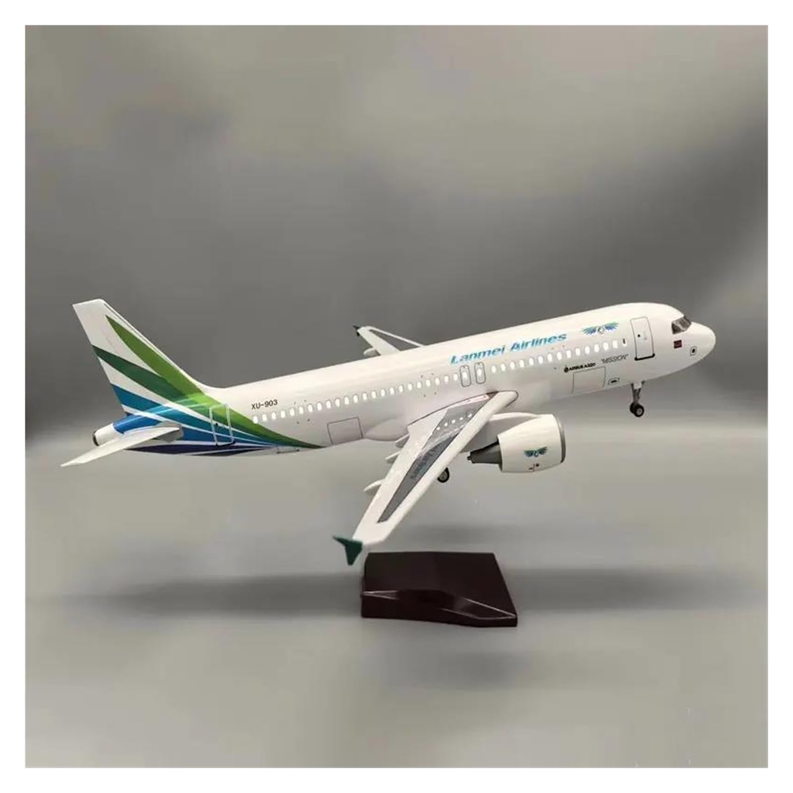Odlew metalowy samolot zabawka 47CM 1/142 dla A320 Mission Hills kambodża model samolotu kolekcja Resinor do kolekcji i ekspozycji (ze światłem)