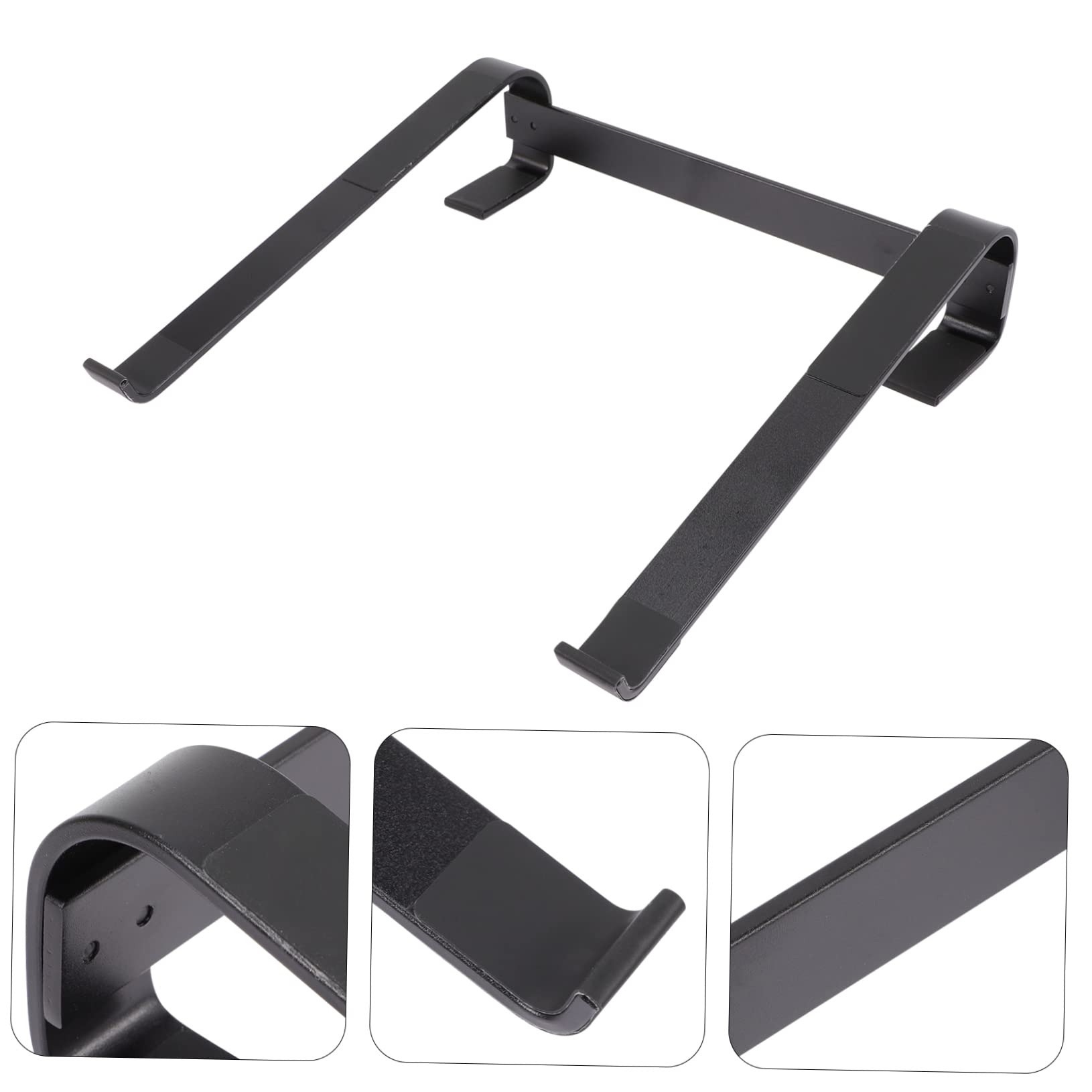 LALAFINA Supporto Laptop da Scrivania in Lega di Alluminio Nero | Design Verticale per Gaming Laptop e Notebook, Supporto Stabile Struttura a Punti, Base Rinforzata