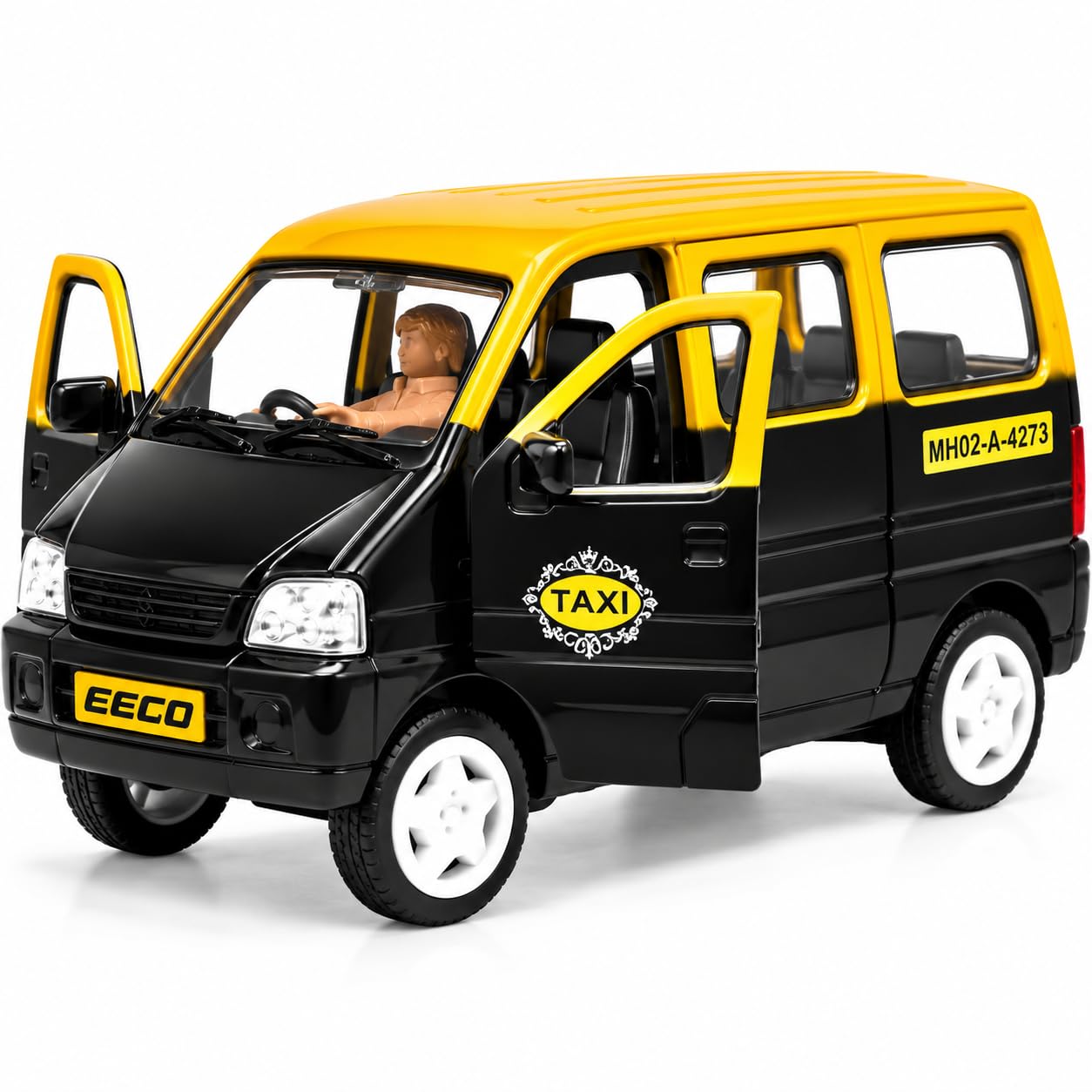 Friction Powered Van Taxi Toy - No Batteries! -1