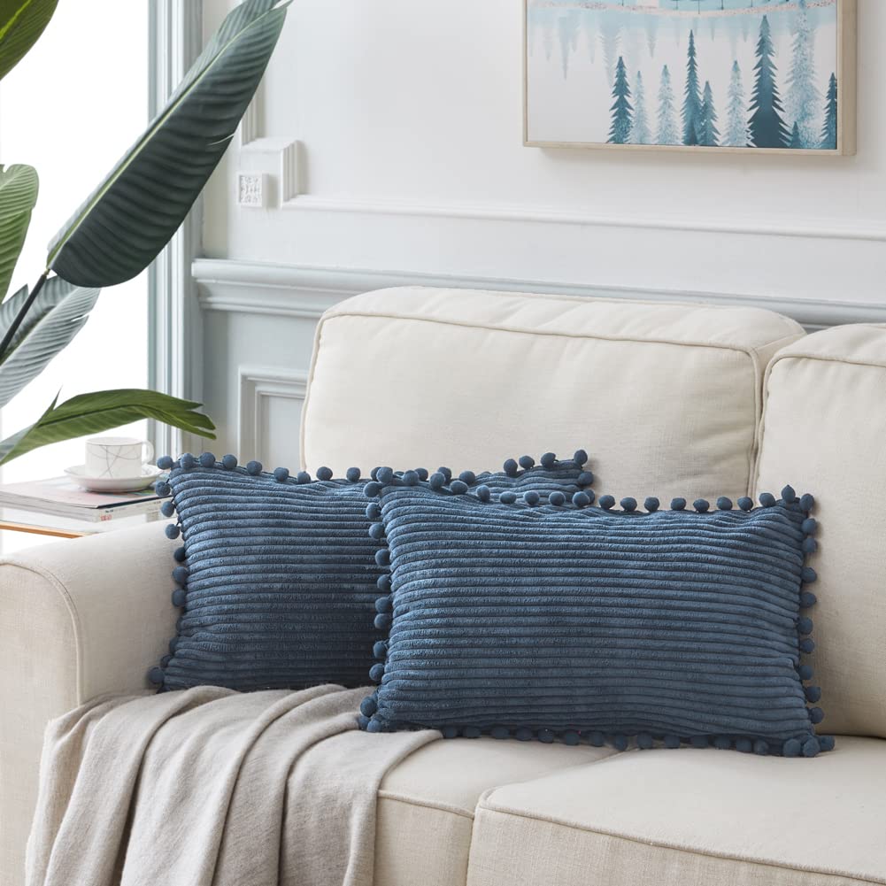 Amazon.com: Fancy Homi Pack of 2 Dusty Blue Decorative Throw