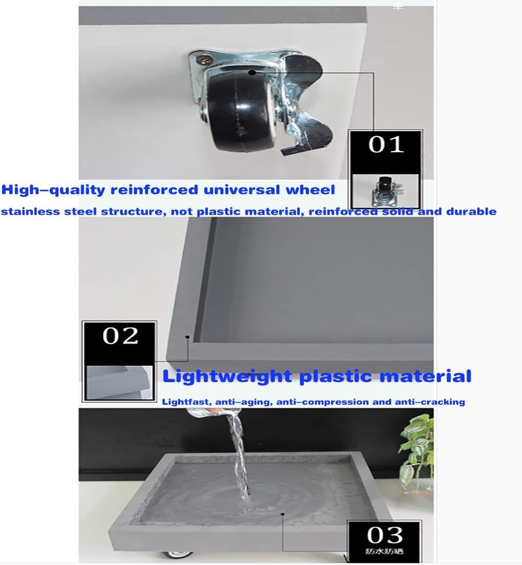 Plant Trolley Plant Pot Trolley,Planter Caddies，Metal Plant Caddy Heavy Duty，Holder Trolley,Load Bearing:100-225kg，Square,for Indoor, Outdoor, Home, and Garden，Gray (Size : 34CM)