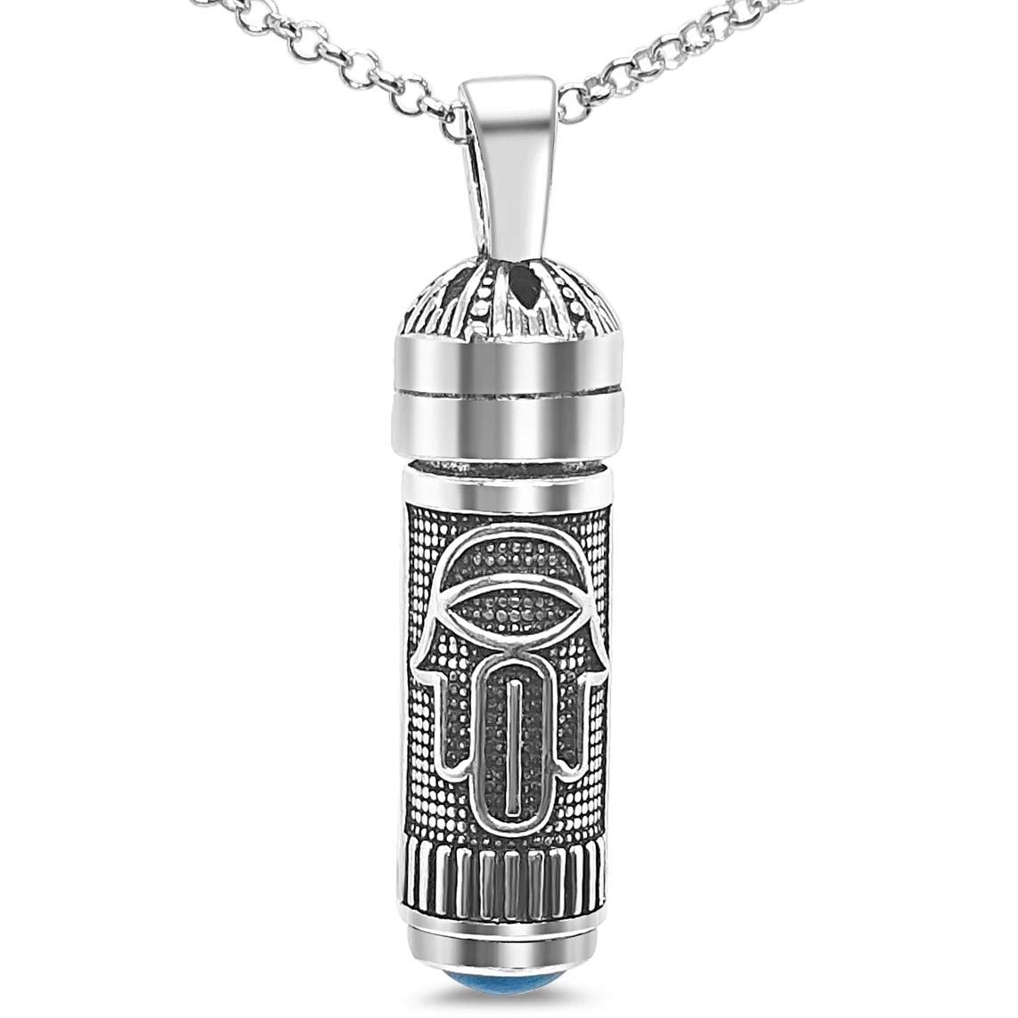 Alef Bet by Paula Mezuzah Necklace Sterling Silver Men and Women