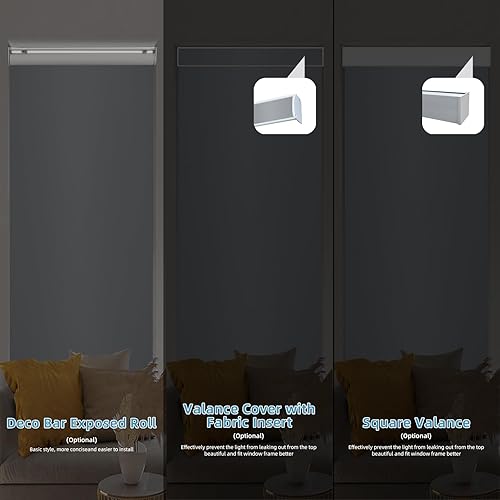 Miniatura 4 de WEFFORT Persianas motorizadas, persianas inteligentes con control remoto, persianas enrollables 100 % opacas, funcionan con Google Assistant, Apple