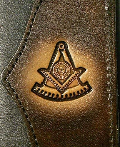 Handcrafted Leather Trifold Wallet Past Master Masonic Mason2