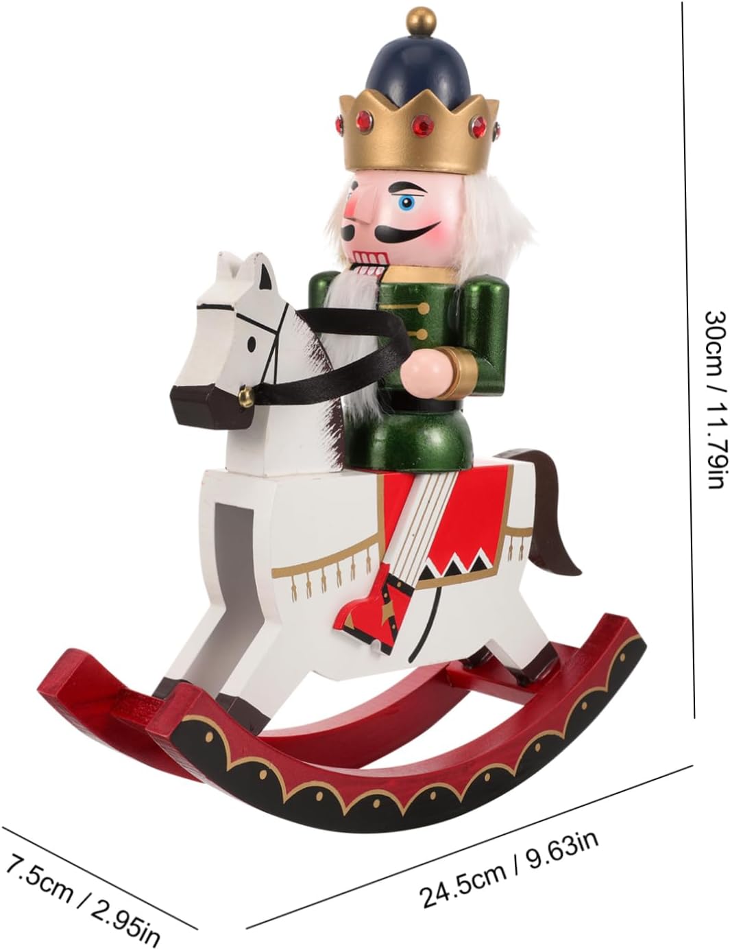 Wooden Nutcracker Soldier Figurine Festive Christmas Decor with Handcrafted Wooden Craftsmanship Stable and Compact Desktop Decoration for Holiday Collectors and Home Display