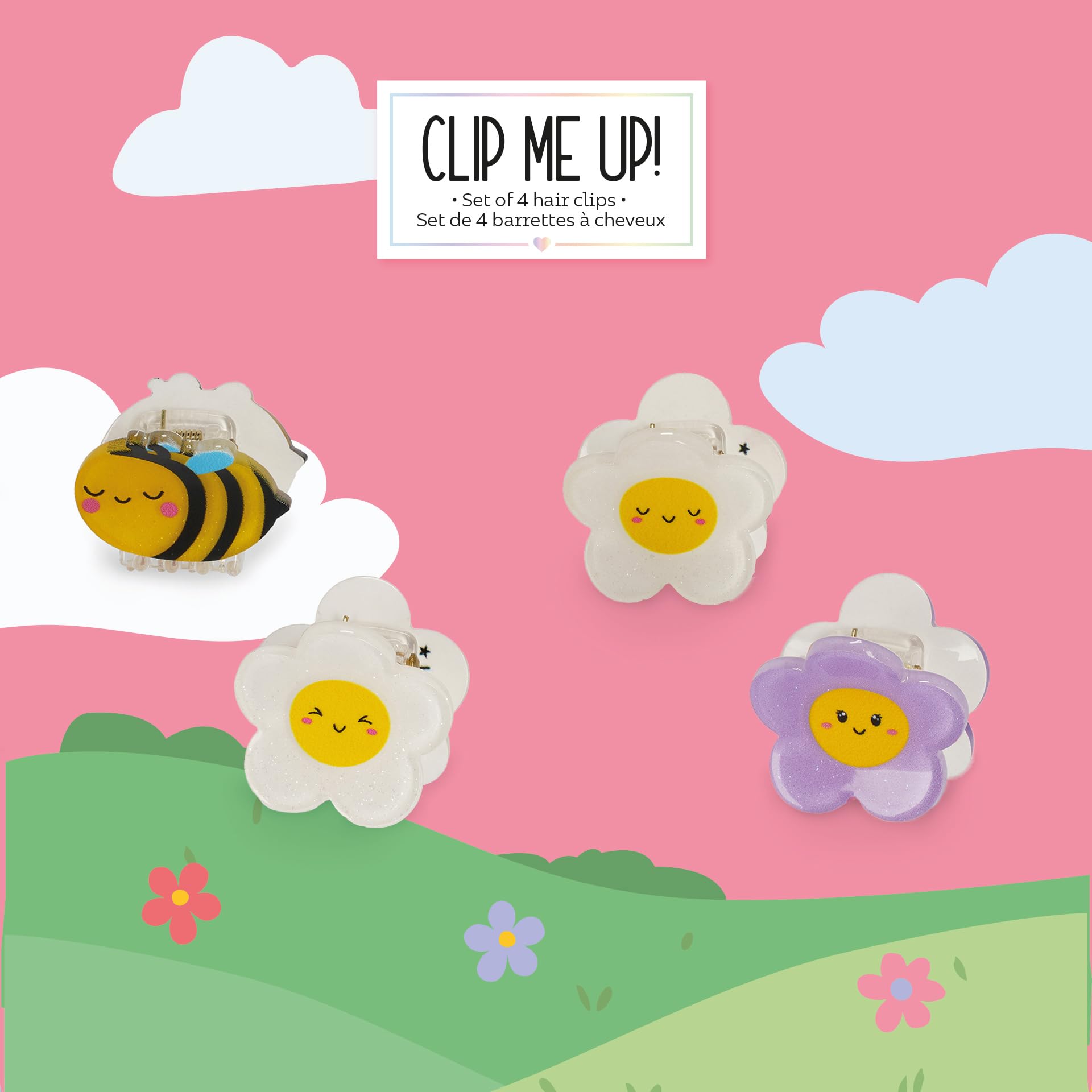 Legami - Set di 4 Mini Mollette per Capelli Clip Me Up!, Tema Bee, Fermagli per fare Acconciature e Styling, in PS, Acrilico, 2.5 x 2.5 x 1.5 cm - 2