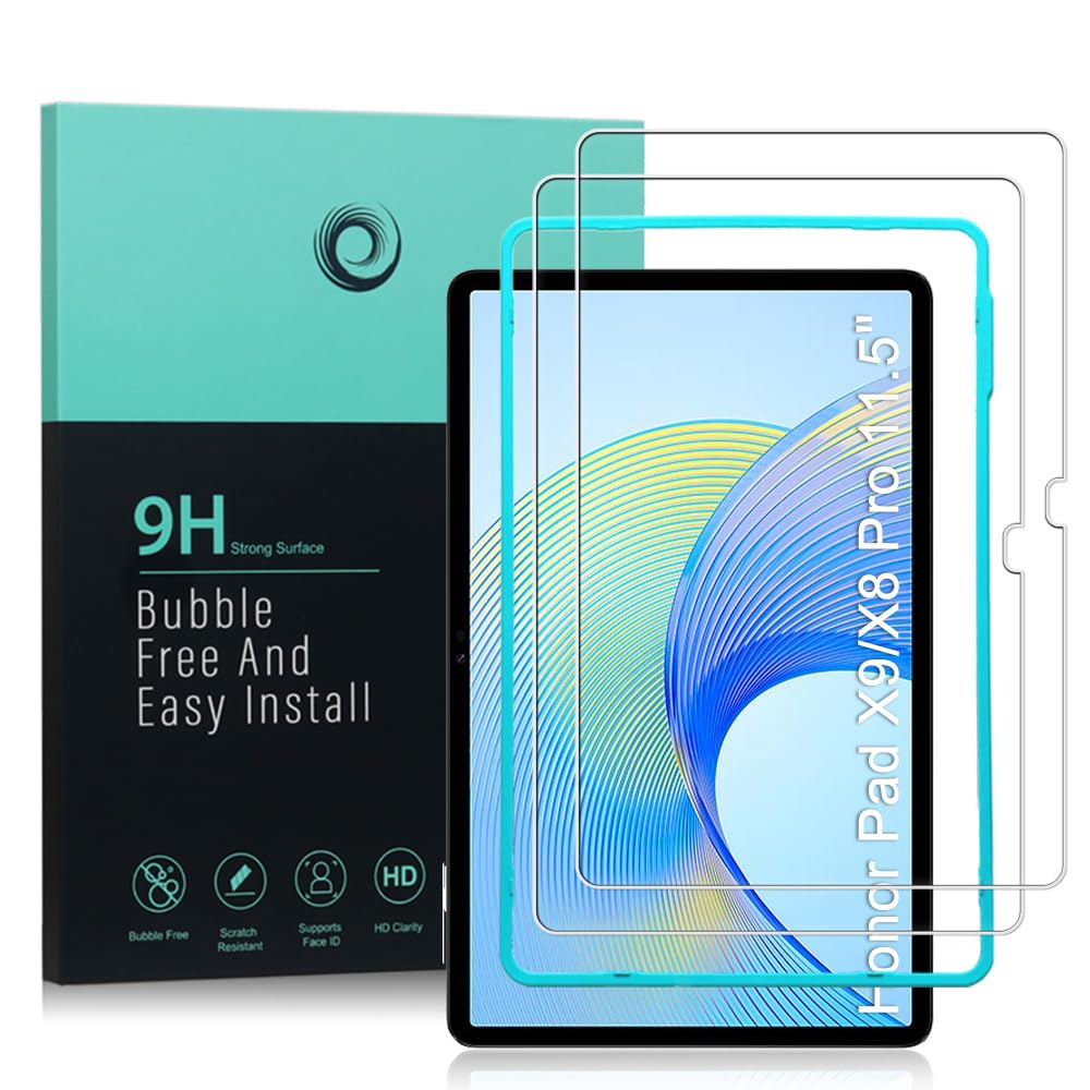Ibywind Screen Protector For Honor Pad X9/X8 Pro 11.5",with 2Pcs Tempered Glass,[Fingerprint Reader,Easy to install]