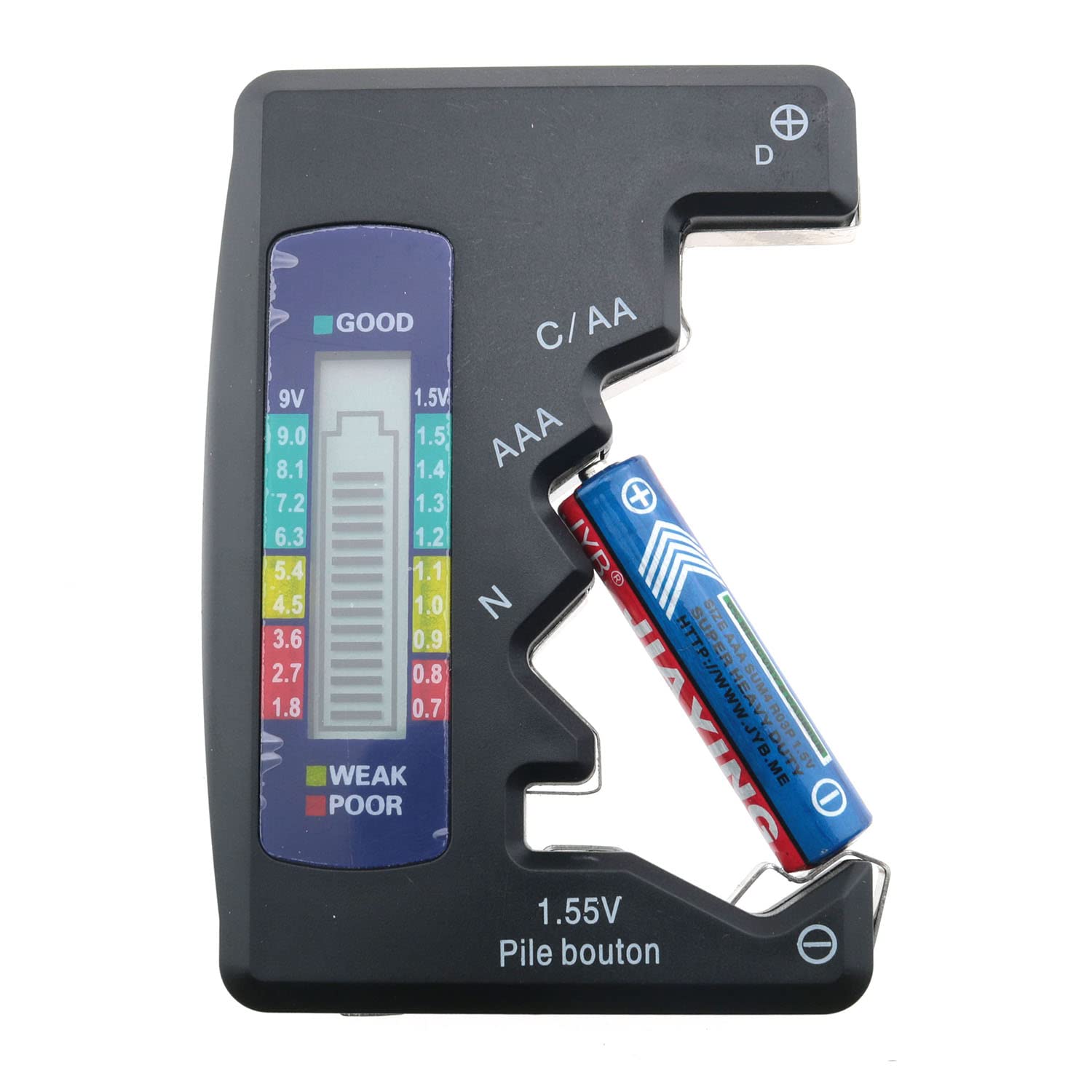 TAODAN BT886 Battery Tester Checker Battery Volt Tester Monitor for AA AAA C D N Type 1.5V Button Cell Batteries and F22 9V Batteries