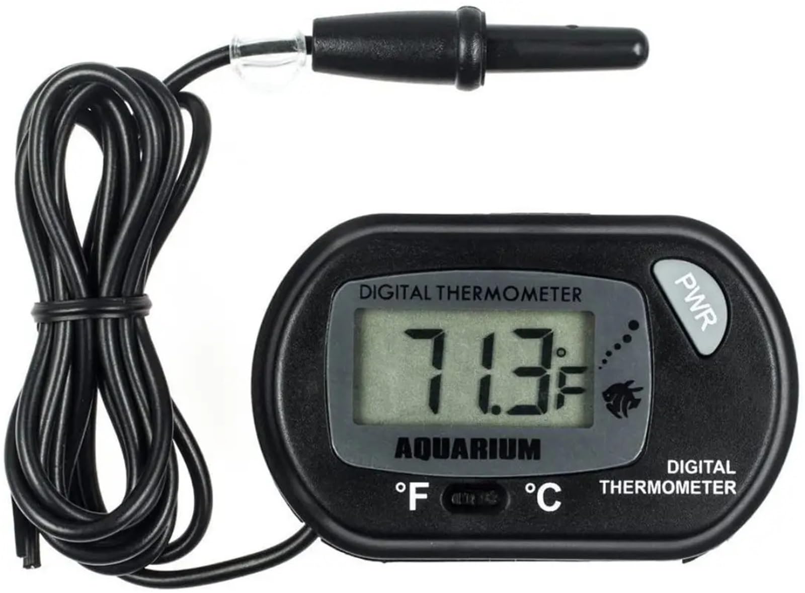 Termometr do akwarium, elektroniczny termometr wodoodporny ST-3, cyfrowy czujnik wyświetlacza, kontroler termometru z sondą(Black)