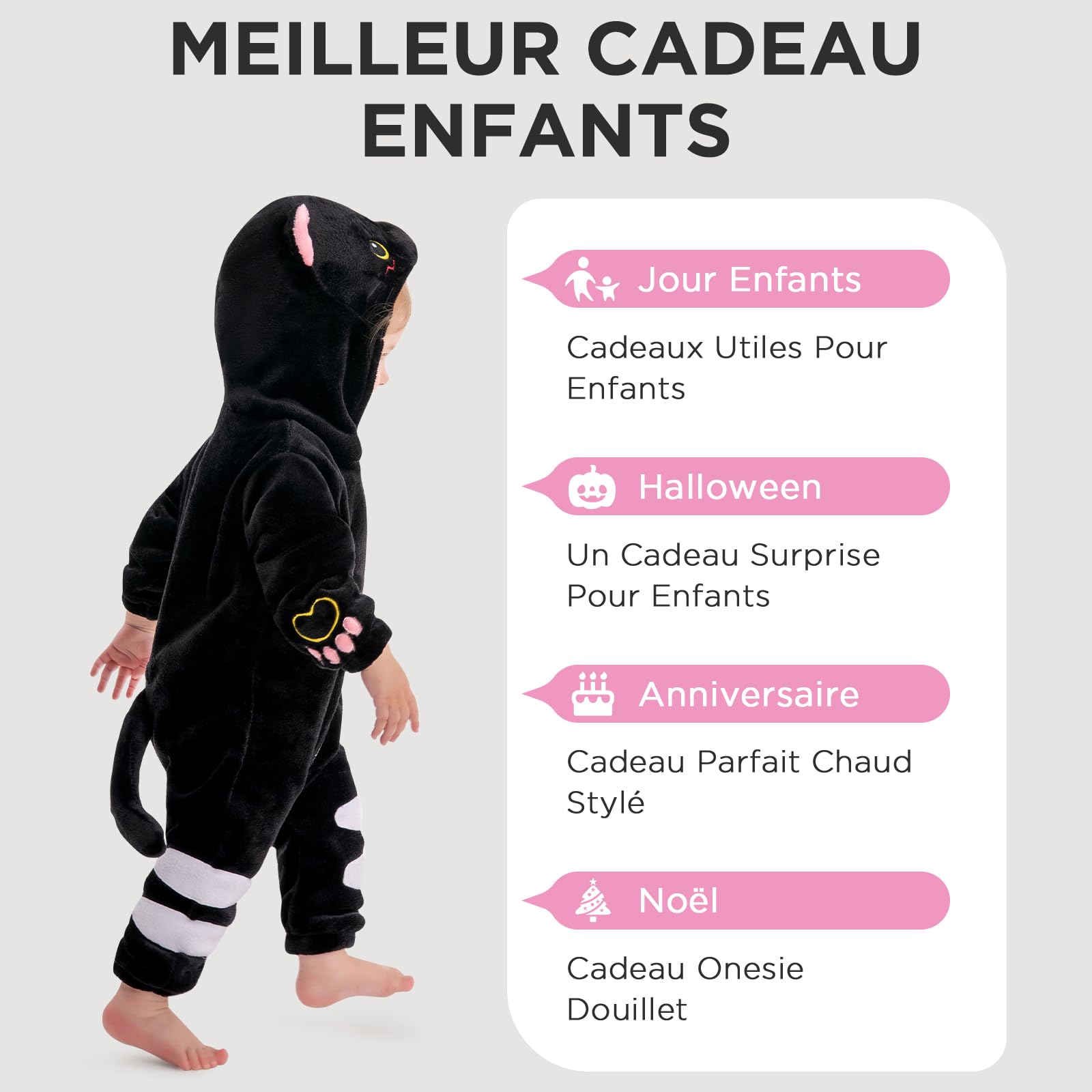 OLAOLA Grenouillère Bébé Unisexe, Pyjama en Flanelle Douce, Costume d'Animal pour Enfant, Combinaison à Capuche Cartoon