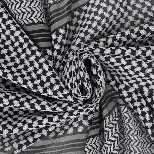 Image of PURFUN Men's Large Arab Shemagh Headscarf Muslim Headcover Shawl Keffiyeh Arabic Scarf