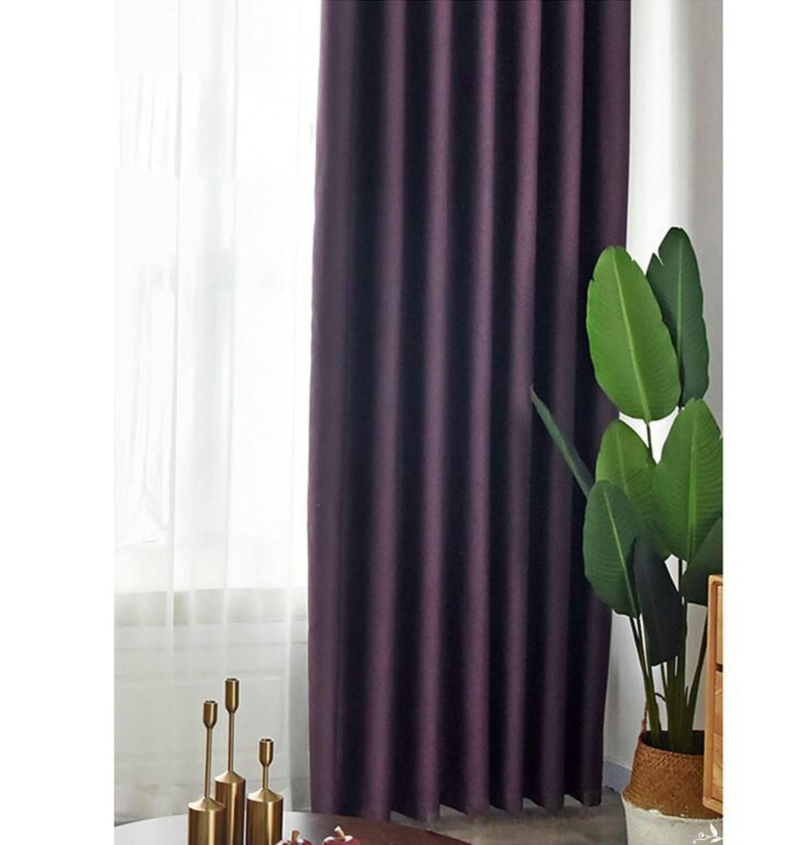 Tende con Occhielli Moderne,2 x 96W x 214H CM,Tende da Salotto Oscuranti 2 Pannelli Tinta Unita Tende Interni Viola