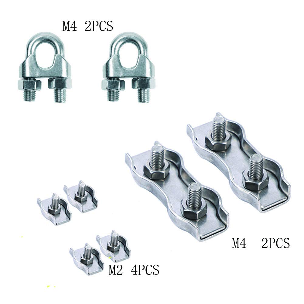 20 Morsetti Duplex In Acciaio Inox 304 Per Funi Metalliche Da 2mm - Clip Professionali - Foto 2
