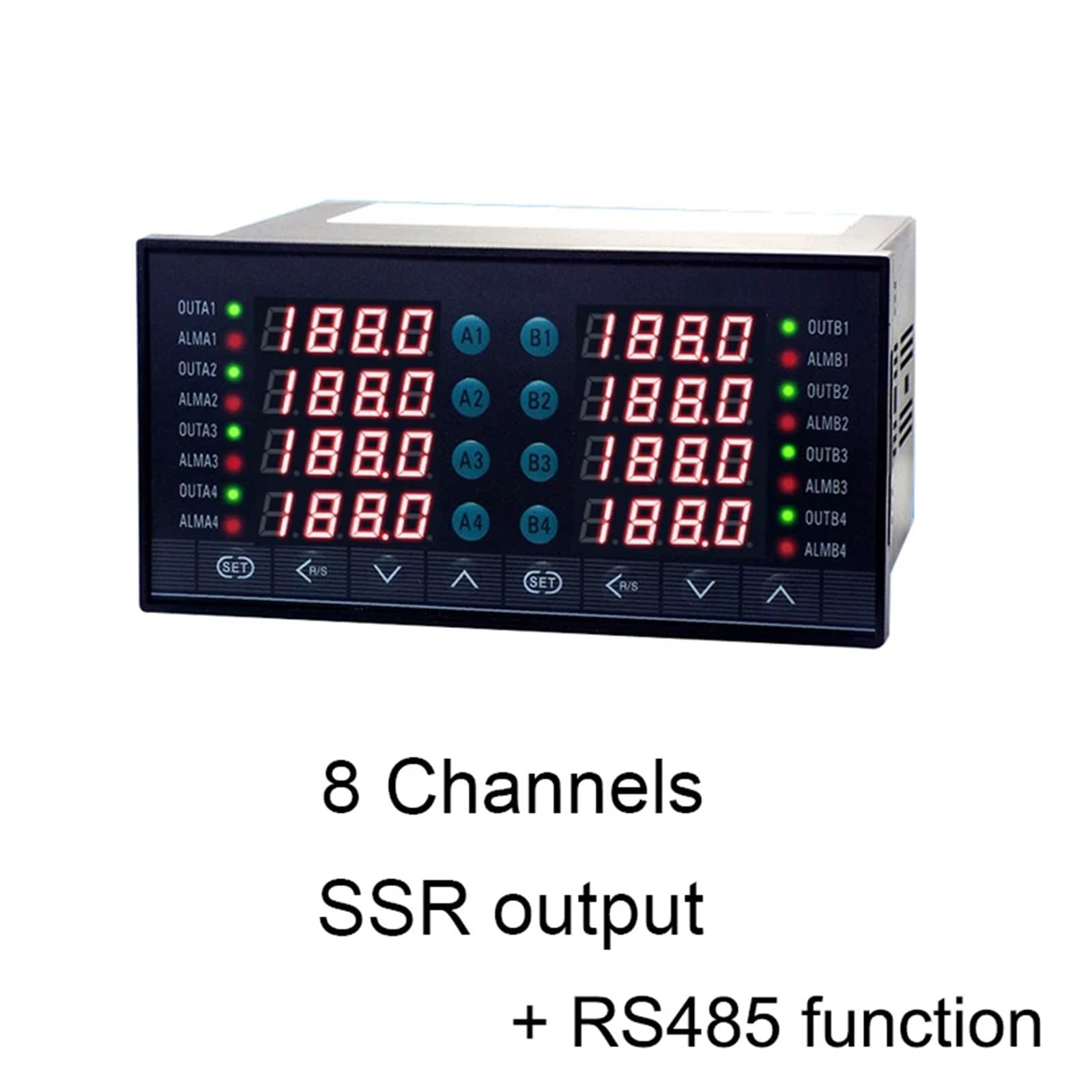 Wielofunkcyjny 5-kanałowy termostat cyfrowy, 6-kanałowy, 7-kanałowy, 8-kanałowy, wielopunktowy regulator temperatury (8 kanałów nr 3)