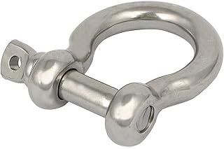 Aexit M12 Thread Chain & Rope Fittings 304 Stainless Steel Bow Shape Rigging Shackle Wire Wire Rope Clips Rope Fastener