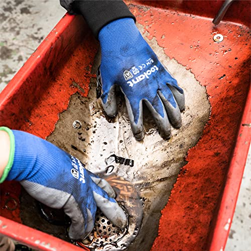 Toolant Work Gloves For Men-12 Pairs, Nitrile Coated Work Gloves With Grip, Touch Screen Gloves For Warehouse, Mechanic, Construction, Gardening, Woodworking, Oil Resistant Gloves (Black, Large) #TOP6