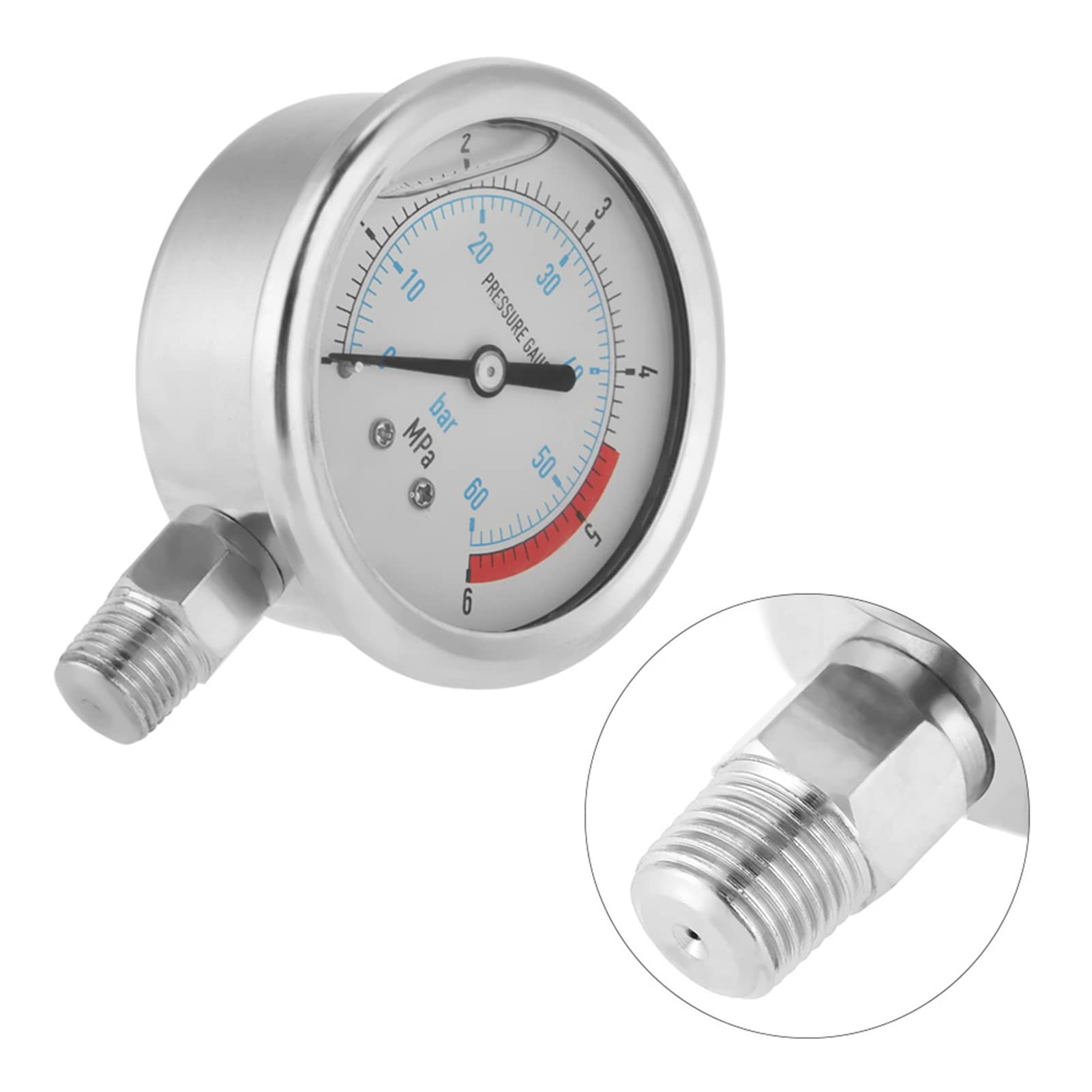 Manometr ciśnienia hydraulicznego 0,60 bar 0,6 MPa 1,4" NPT 60 mm tarcza miernika ciśnienia hydraulicznego Odkryj niezrównaną dokładność Wyposażony 60 mm Offe Sc Bar a z MPa a