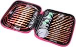 Circular Knitting Needles Ring Set, Interchangeable Carbonized Bamboo Needles Set Crochet Needles with Storage Case for Knitting, Aluminum Knitting Needles Knitting Tools