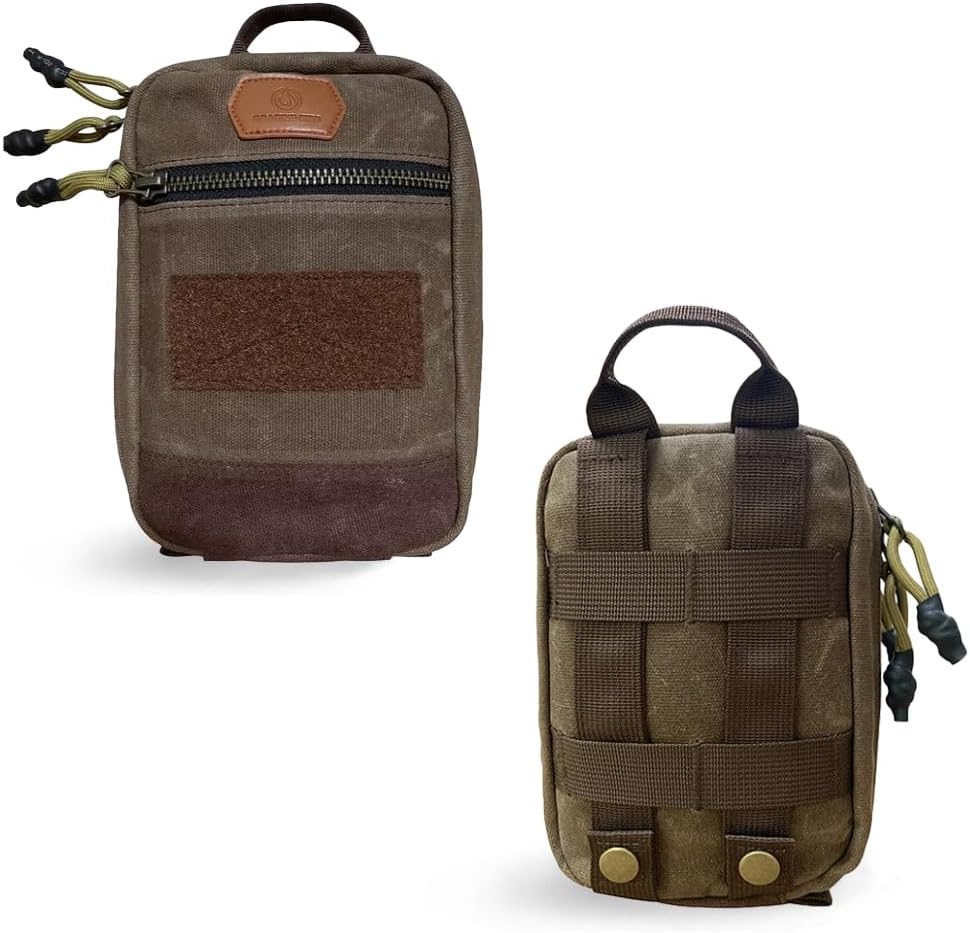 Roaring Fire Smolder Waxed Canvas Organizer - Tactical Molle Admin Pouch, EDC Tool Organizer with YKK Zippers, Molle Organizer Pouch for Everyday Carry Tool for Outdoor, Tactical, Survival