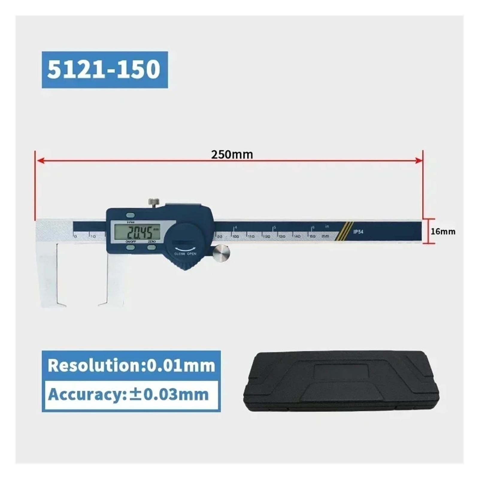 0–150/200/300 mm Messschieber, Außenrillenmessschieber mit Messwerkzeugen for flachen Punkten(5121-150mm)