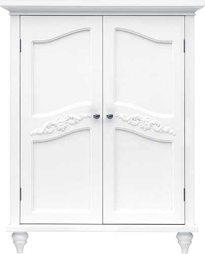 Gabinete de piso de dos puertas Elegant Home Fashion Vera , Madera, metal, Blanco