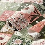 Quttisay Drawer and Shelf Liner for Kitchen Cabinets Non-Adhesive Cabinet Liner for Shelves Kitchen Drawer Liners Waterproof Shelf Liners for Cabinets,Refrigerator,Cupboard, Floral,12In x 10FT