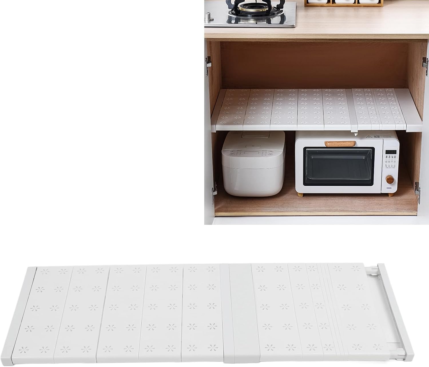 Expandable Closet Shelves, Adjustable Lengt, Space Saving Storage Rack, Retractable Divider, Shelf Storage Rack for Closet, Cabinet (71‑92cm/28.0‑36.2in Length)