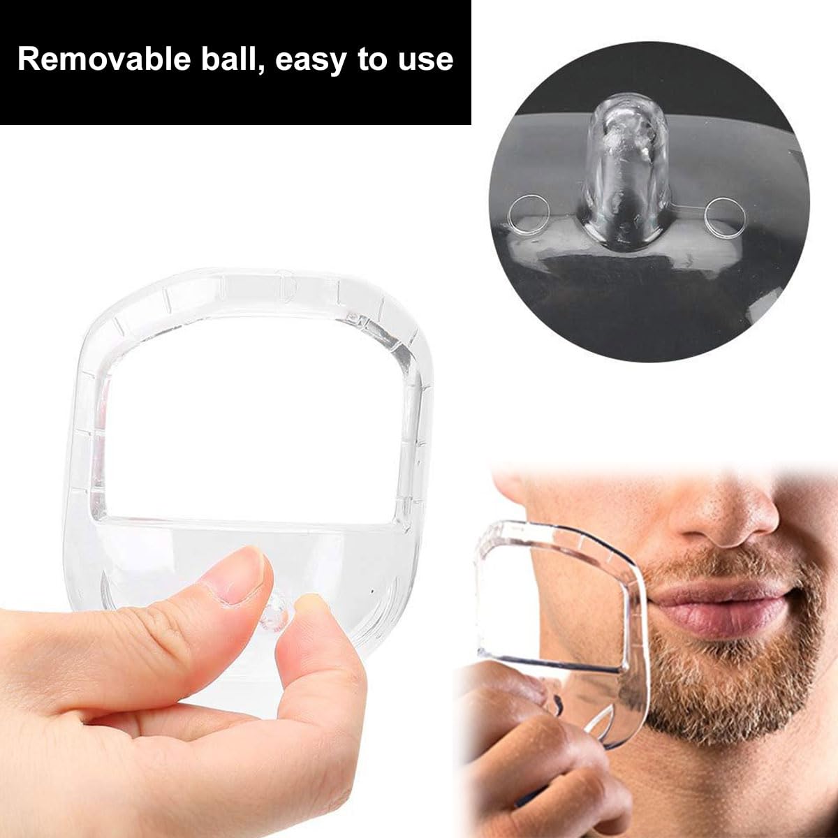 Modelli per Styling Barba Trasparenti, Pizzetto Modello da Barba, Modello per lo Styling Della Barba, Modelli da Barba da Uomo, 5 Diverse Dimensioni, per Uomo Rifinitura, Styling Barba