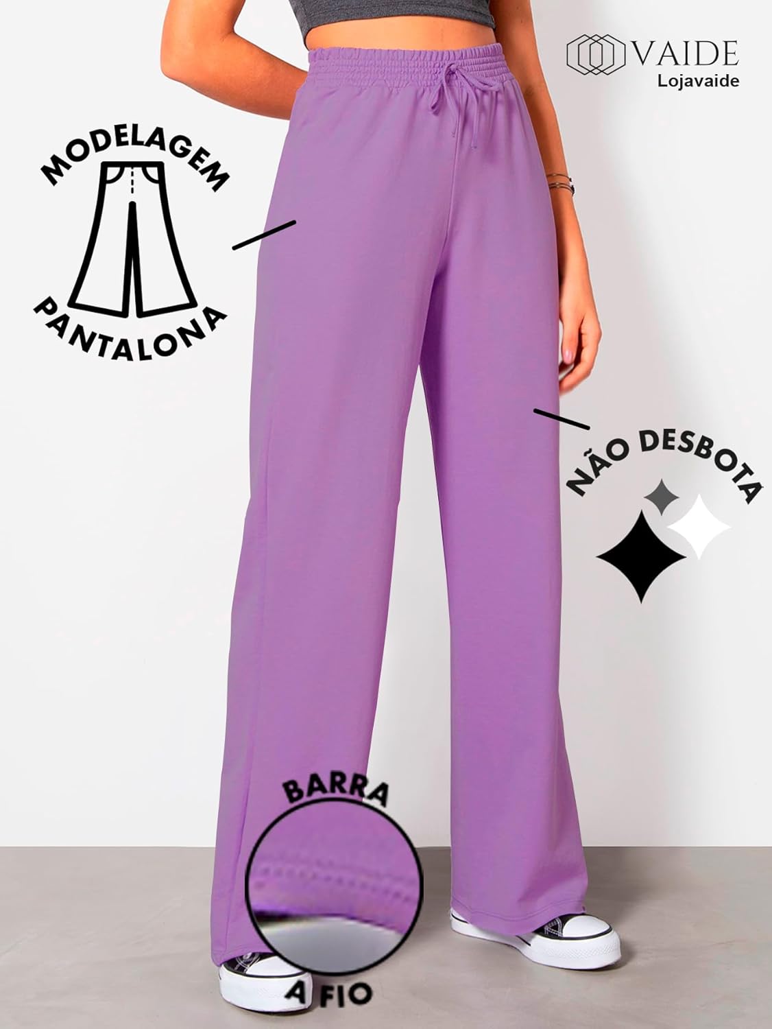 Calça Moletinho Pantalona Wide Leg Moletom Feminina Cós Largo Corte a Fio Sem Felpa em promoção! Veja a oferta e mais achadinhos de Calças 7 Hoje é o melhor dia para comprar Calça Moletinho Pantalona Wide Leg Moletom Feminina Cós Largo Corte a Fio Sem Felpa com aquele preço maroto! Promoção! Aproveite a oferta! 7