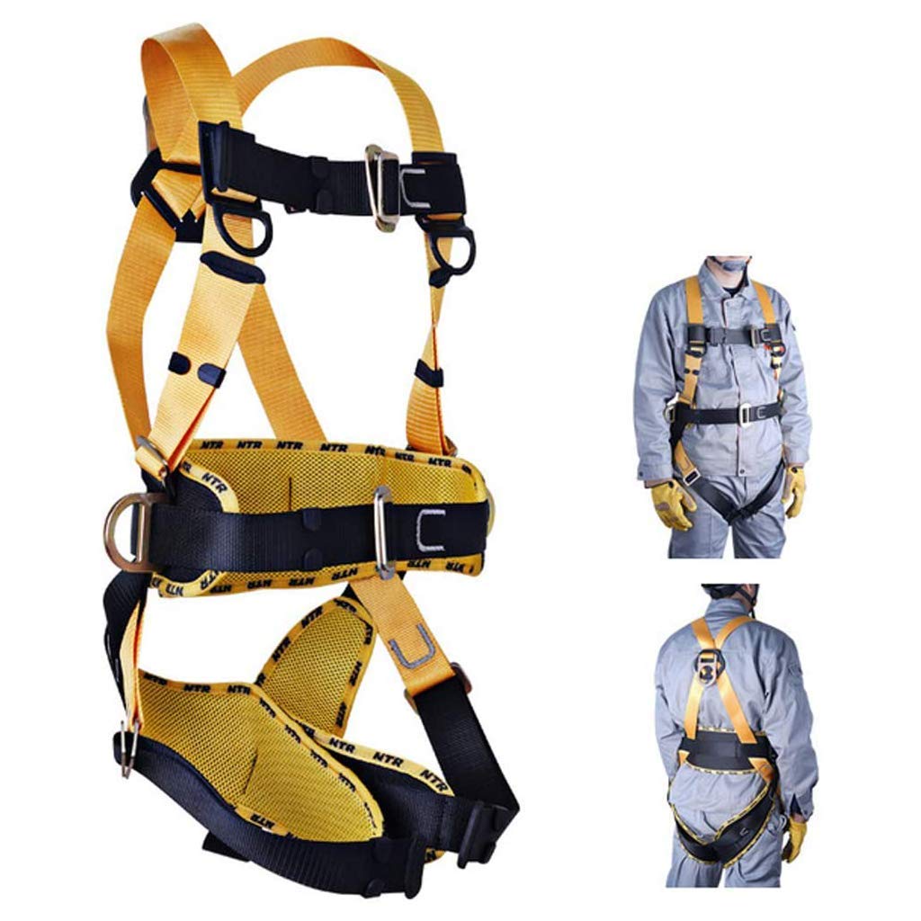 Swayve Men's Fall Protection Safety Harness, Fall Protection Roofing Full Body Climbing Harness For Aerial Lift, Scaffolding, Tower, Tree Climbing, Construction
