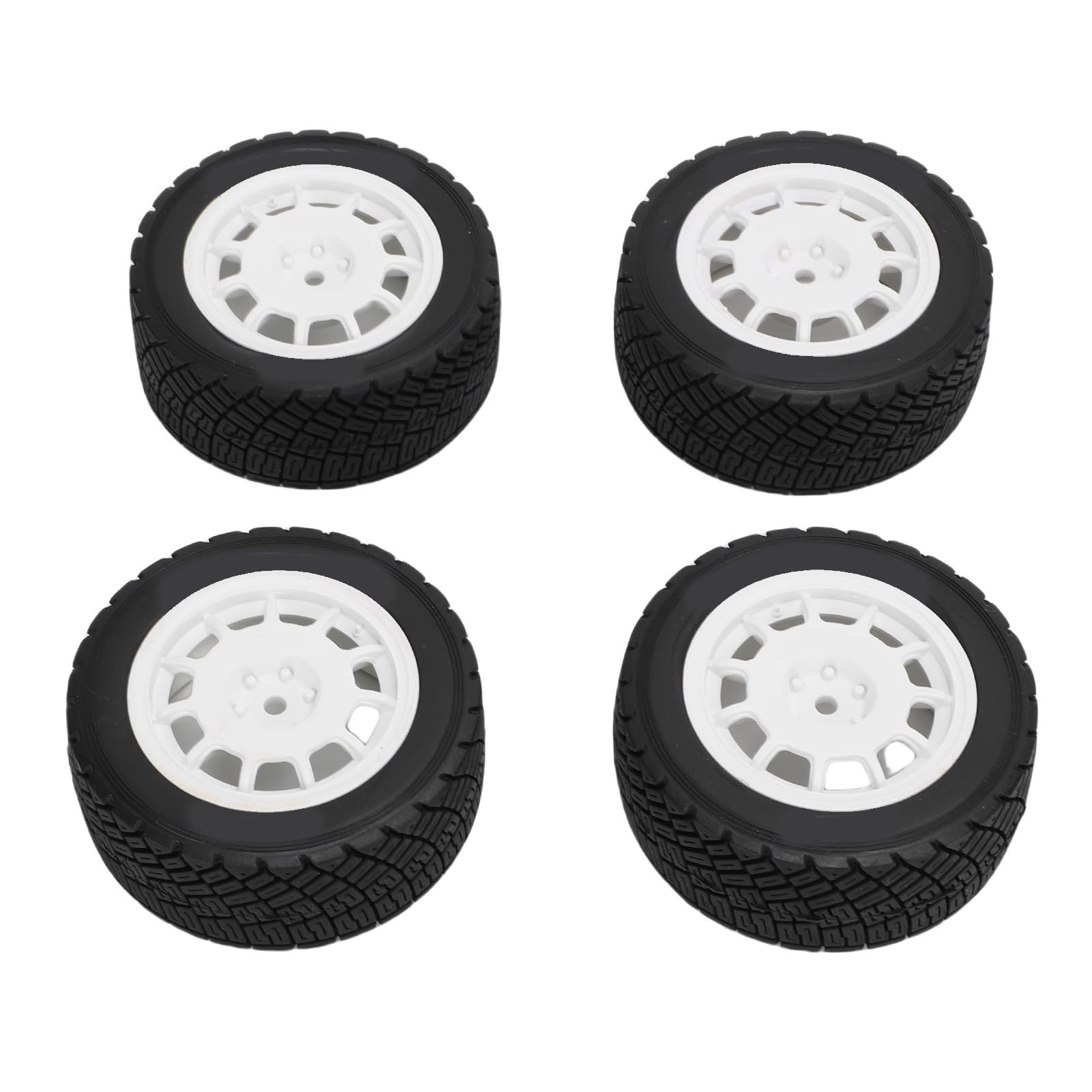 Set di 4 pneumatici per modellini di auto giocattolo resistenti e antiscivolo, per veicoli radiocomandati, ricambio in plastica da 12 mm