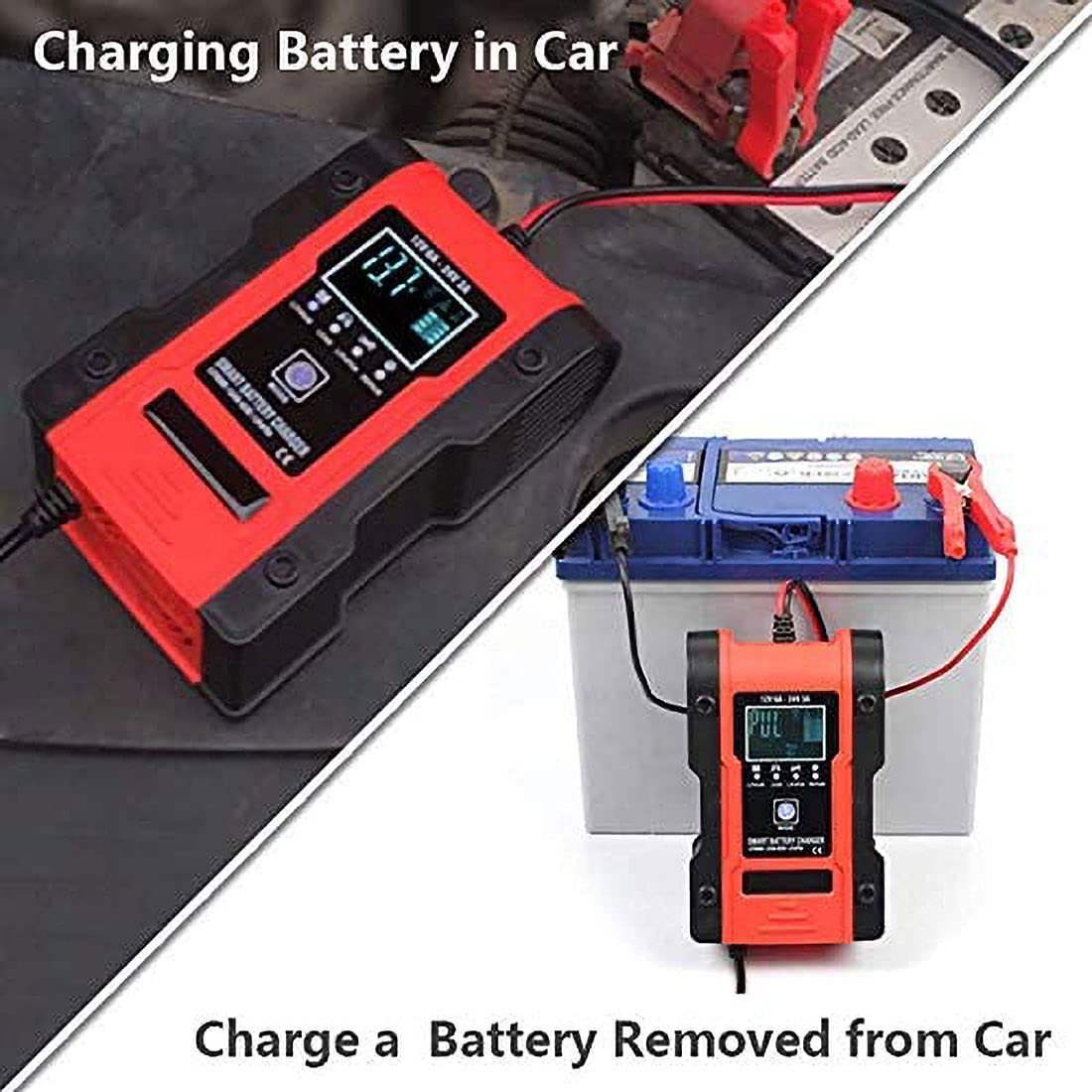 BUDDYGO [New Upgrade] Car Battery Charger, 12V/24V 6Amp Intelligent