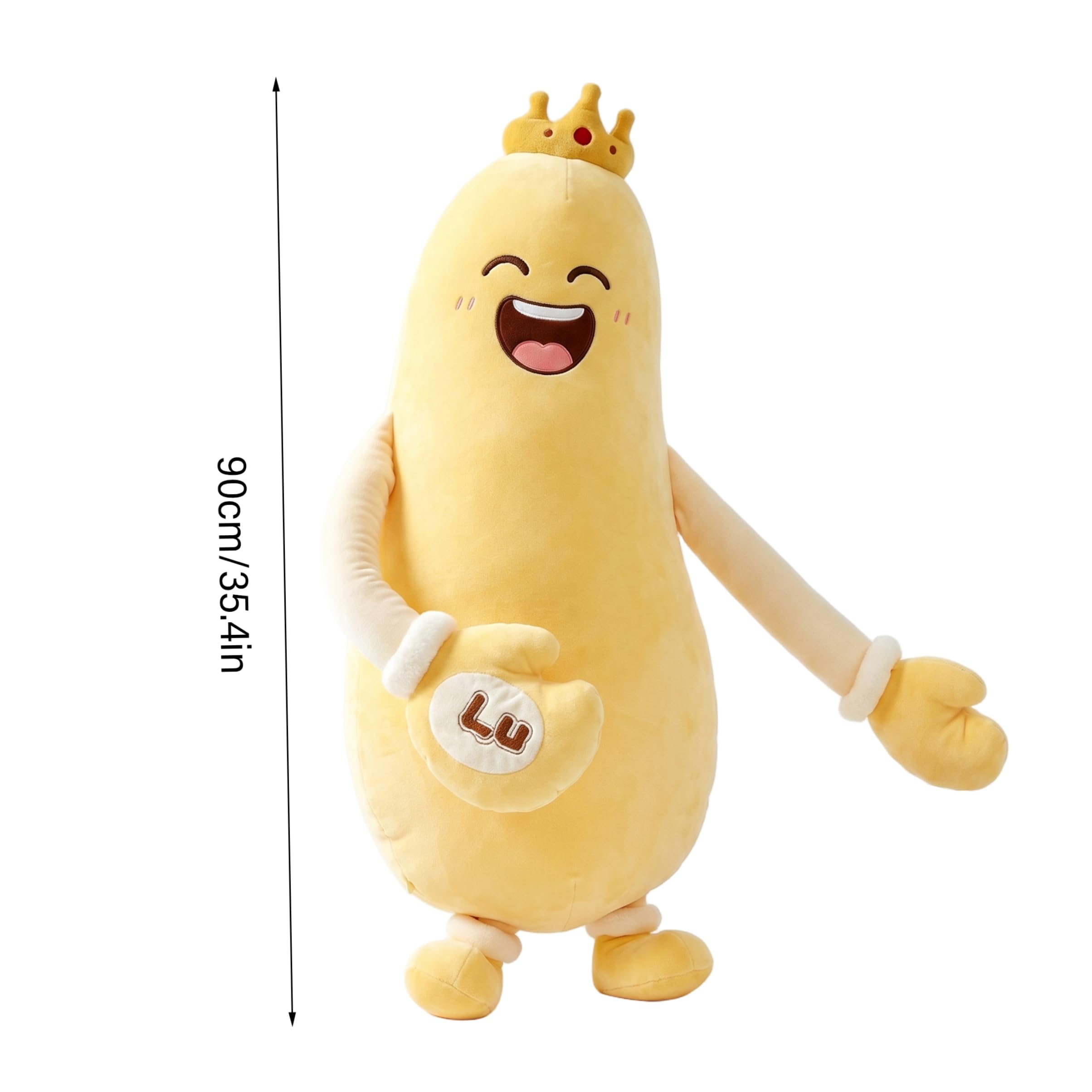 Cuscino per carezze in Peluche Mango, Giallo, 35 Pollici | Tessuto ultra morbido, supporto completo per il corpo, ideale per chi dorme sul fianco