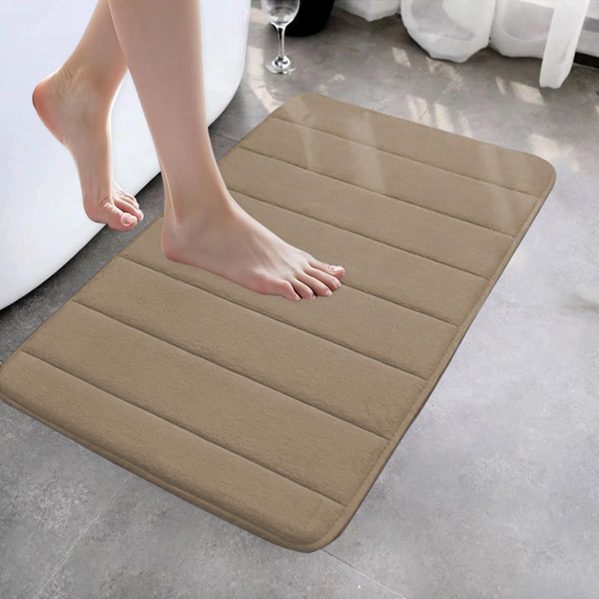 Tapis de bain ultra absorbant en mousse à mémoire de forme lavable