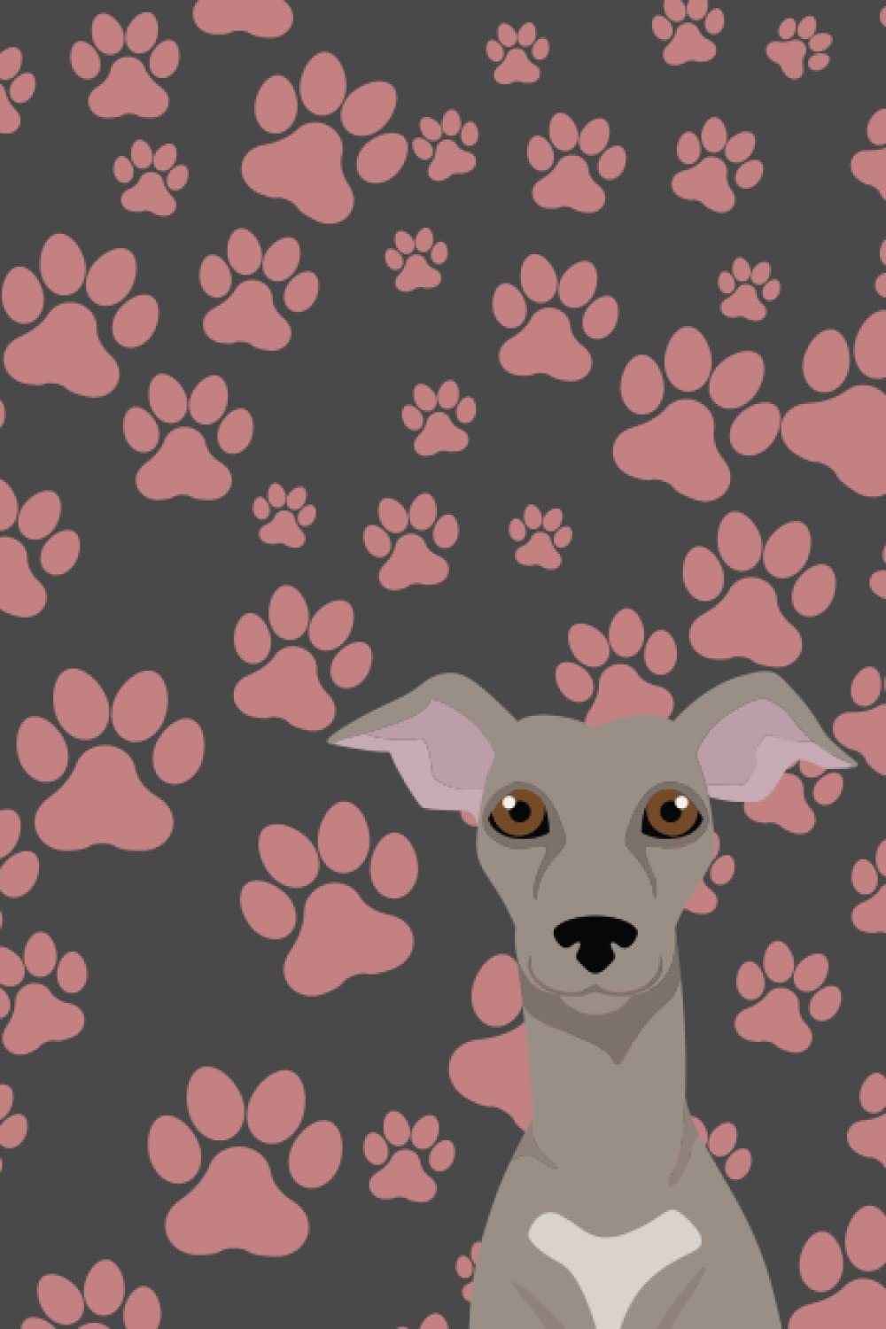 Lined notebook with a whippet dog