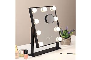 Vanity Mirror with Dimmable LED Bulbs and Detachable Magnifier