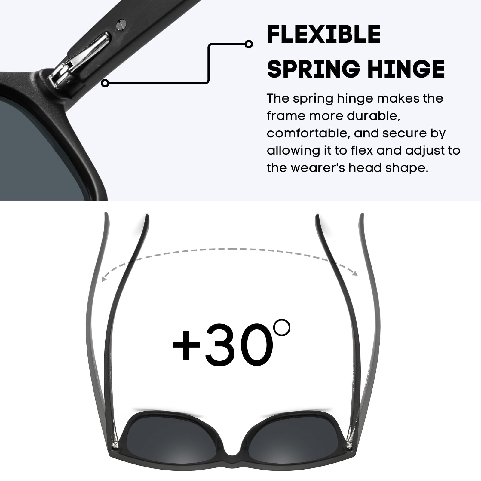 Spolaryzowane okulary przeciwsłoneczne, rozmiar XXL, 155 mm, do dużych szerokich głów, TR90, ultralekkie, okulary ochronne UV400