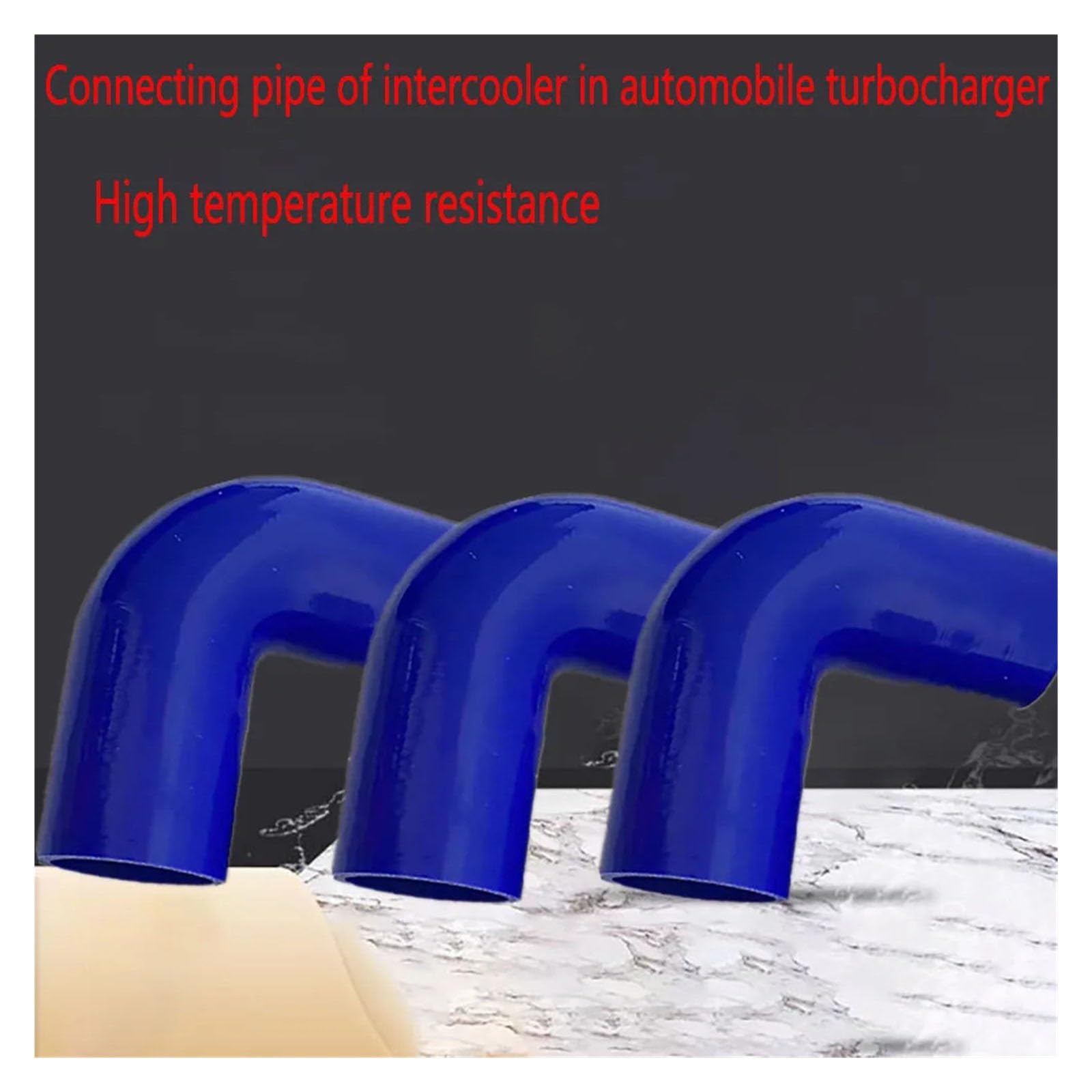 Manguera de conexión de turbocompresor de 90 grados, silicona azul de alta temperatura, diámetro no variable(OTHERS_ID63MM)
