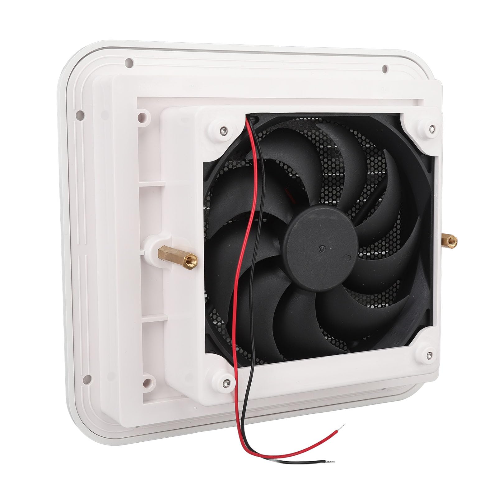Fockety Wohnmobil Seitenlüftungsventilator, 24 V 3000 U/Min 1 Wege Starke Windseite Mount Ableitungslüfter RV Dachentlüftung mit Bildschirm, RV Seitenablüftungslüfter für