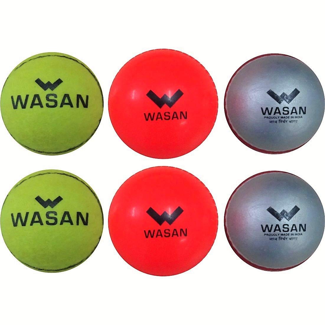 WASAN Cricket Balls Gift Set - 2 Tennis Balls 2 Wind Balls 2 Swing Sting Balls-image-28